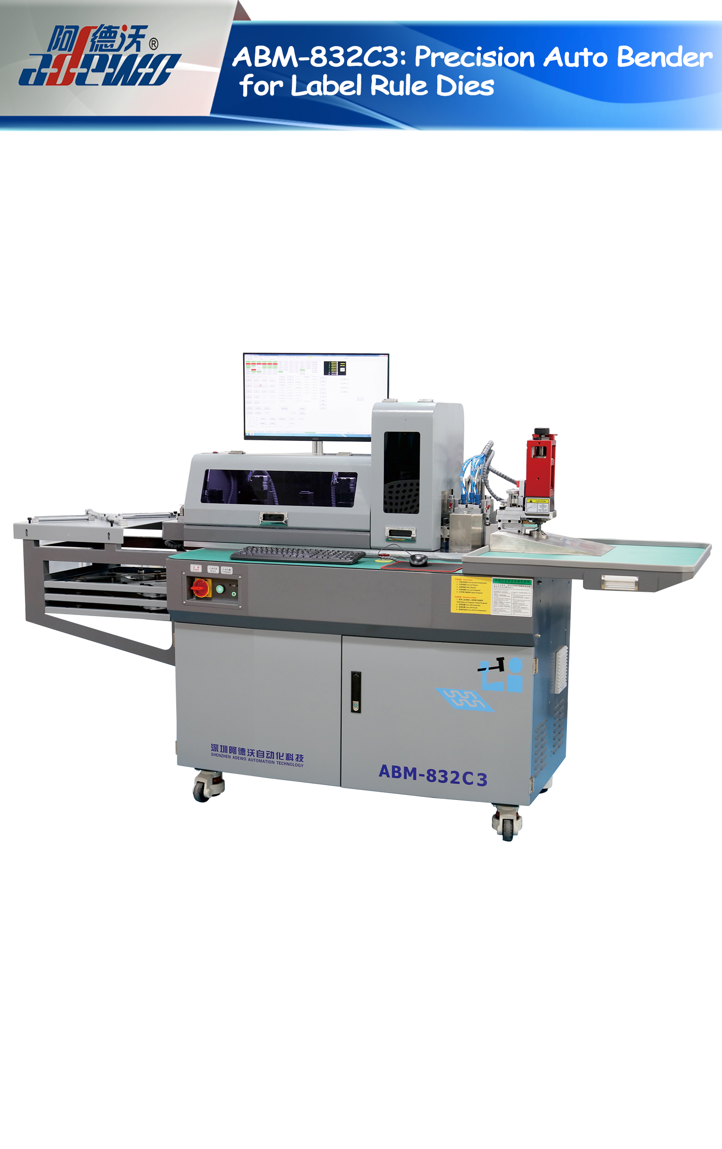 ABM-832C3: Precision Auto Bender for etikettregelmatriser